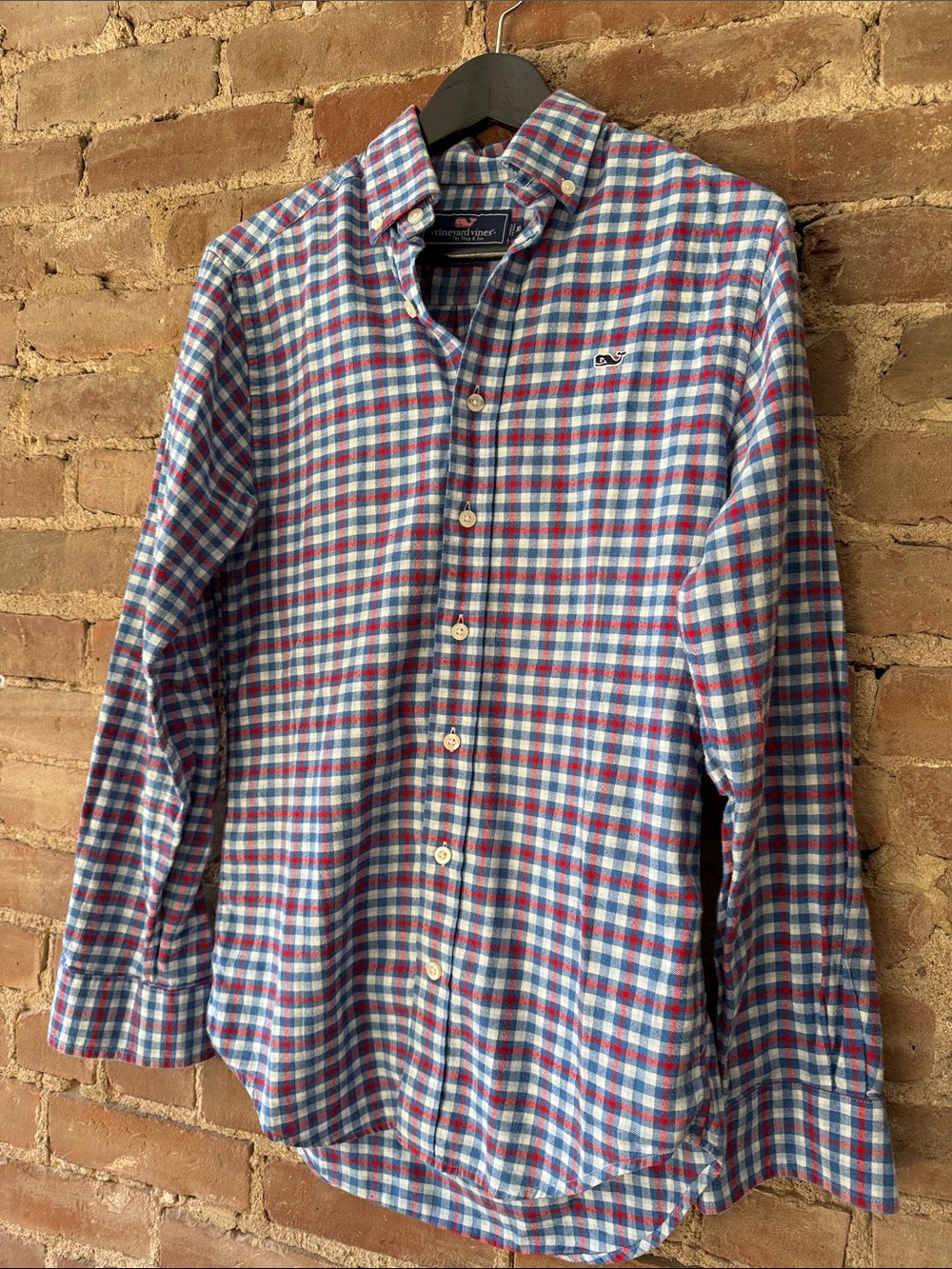Vineyard Vines Men's Blue & Red Plaid Button-Down Shirt XS size